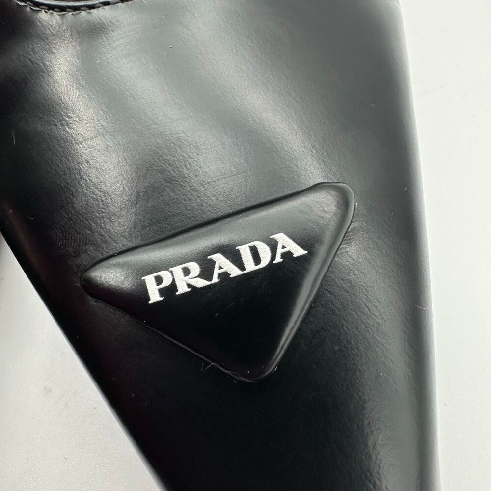 PRADA Modellerie Black Mary Jane Heels Size 40 US 9.5 Pointed Square Toe Pump - Picture 11 of 15